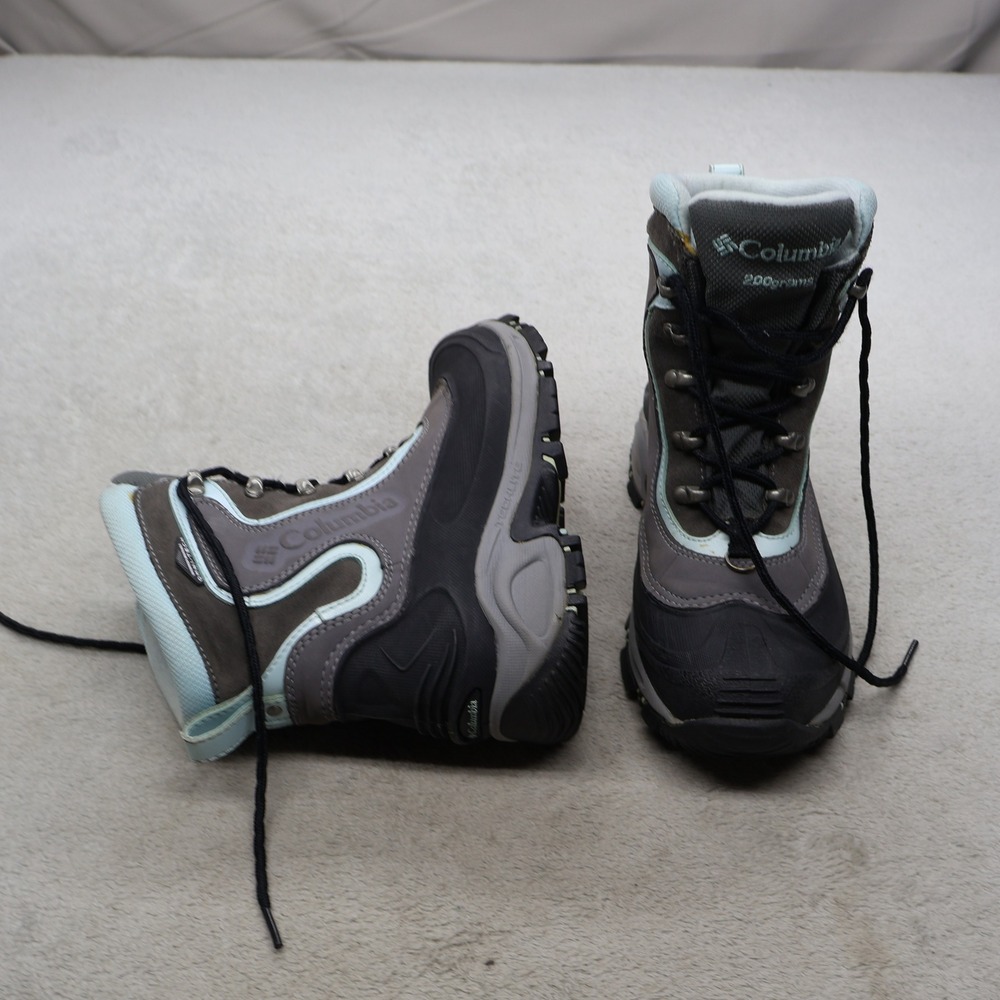 Columbia Womens 7.5 Winter Boots Grey Moritza Insulated Waterproof All-Terrain